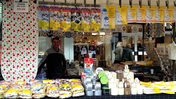 Mark's Household Items stall in Romford Market